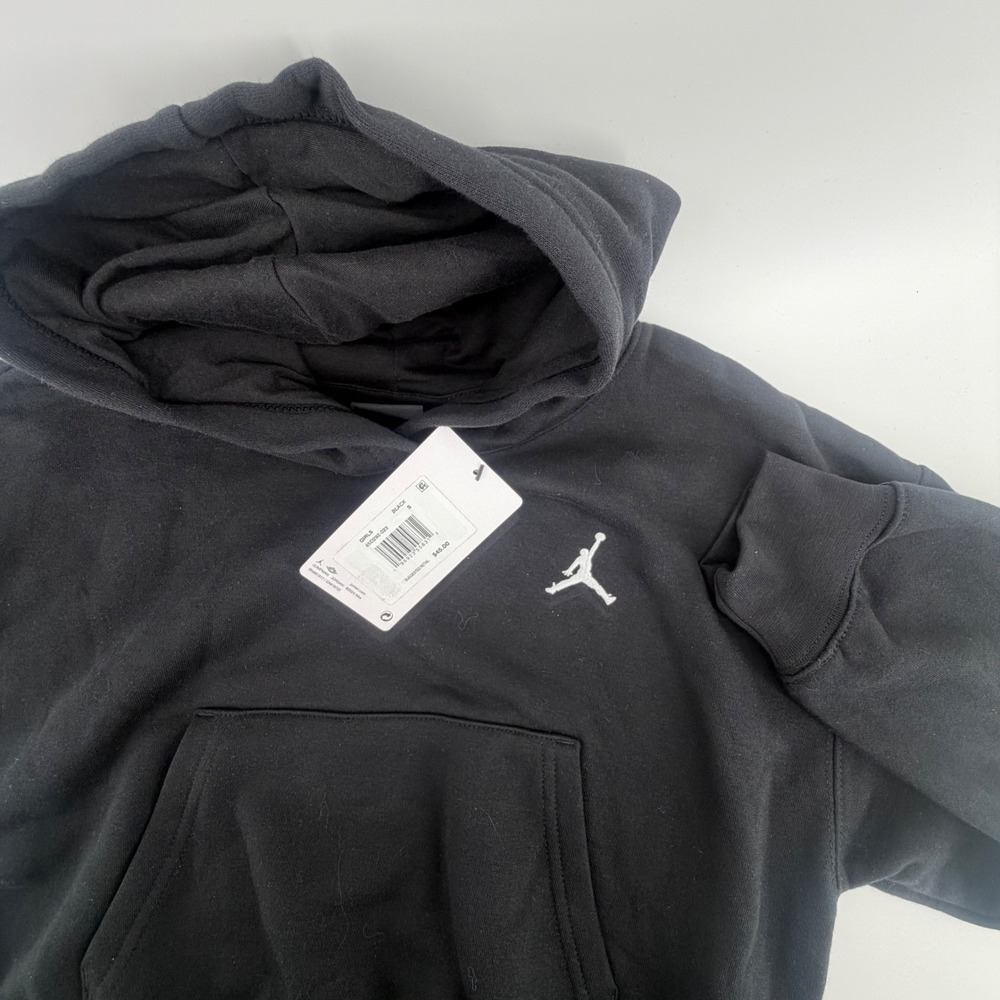 Jordan Girls Black Jumpman Pullover Hoodie Sweatshirt Size S 8-10 45D292-023 NWT